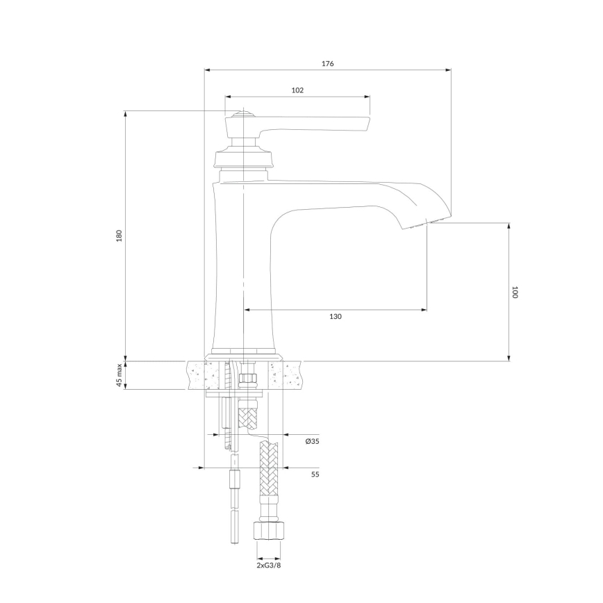 OMNIRES AM5210CR - Kran till handfat ARMANCE 18 cm skinande krom