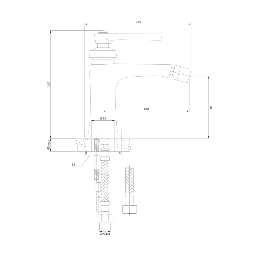 OMNIRES AM5220CR - Kran till bidé ARMANCE 16 cm skinande krom