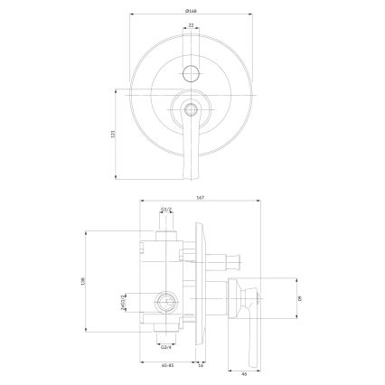 OMNIRES AM5235CR - Dushkran för dold installation ARMANCE skinande krom