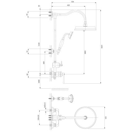 OMNIRES AM5244CR - Duschset med ARMANCE-batteri i blank krom