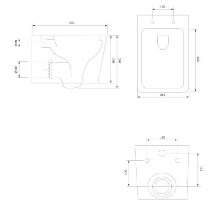 OMNIRES BOSTONMWBP - Vägghängd WC med SoftClose-sits BOSTON, keramik/blank vit