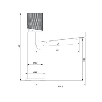 OMNIRES CT8010GLB - Kran till handfat CONTOUR 16,6 cm mark guld