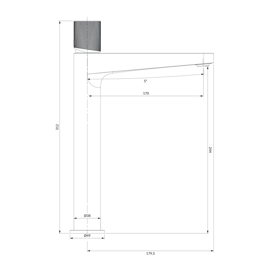 OMNIRES CT8012CR - Kran till handfat CONTOUR 31,2 cm skinande krom