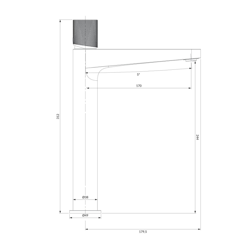 OMNIRES CT8012GLB - Kran till handfat CONTOUR 31,2 cm mark guld