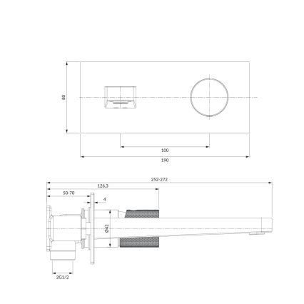 OMNIRES CT8015CR - Tvättställsblandare för dold installation CONTOUR skinande krom