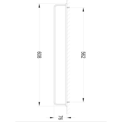 OMNIRES DA70216BL- Handdukshängare för vägg DARLING 61 cm halv-matt svart