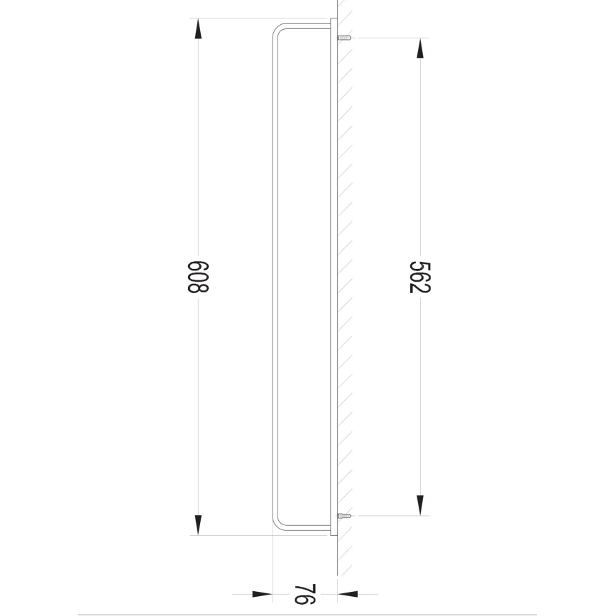 OMNIRES DA70216BL- Handdukshängare för vägg DARLING 61 cm halv-matt svart