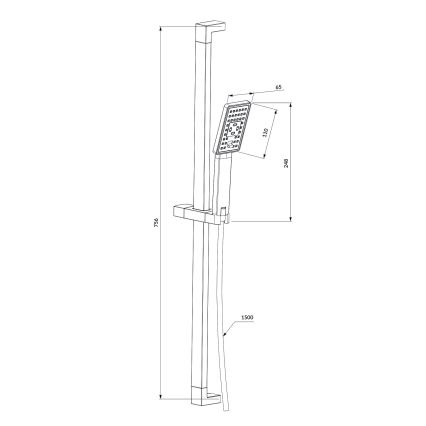 OMNIRES JIMJIM-SCR - Dusch set JIMJIM skinande krom