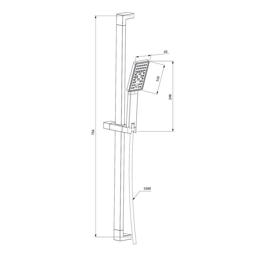 OMNIRES JIMJIM-SCR - Dusch set JIMJIM skinande krom