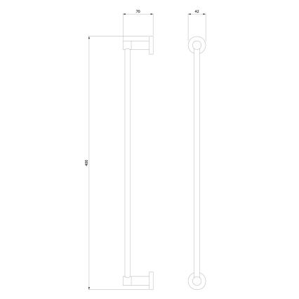 OMNIRES MP60214AT - Handdukshängare för vägg MODERN PROJECT 40 cm matt svart
