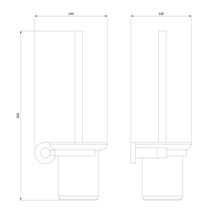 OMNIRES MP60620CR - Toaletborste med vägghängare MODERN PROJECT skinande krom