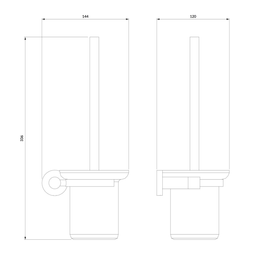 OMNIRES MP60620CR - Toaletborste med vägghängare MODERN PROJECT skinande krom