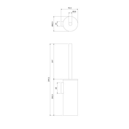 OMNIRES MP60621CR - Toaletborste med vägghängare MODERN PROJECT skinande krom