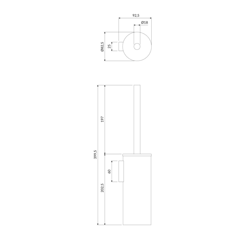OMNIRES MP60621CR - Toaletborste med vägghängare MODERN PROJECT skinande krom