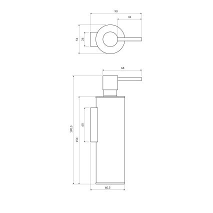 OMNIRES MP60721BL - Tvålpump för vägg MODERN PROJECT 150 ml matt svart