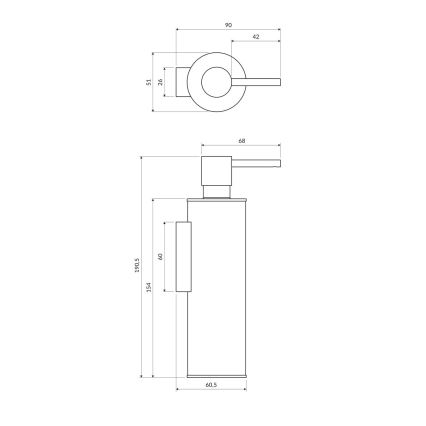 OMNIRES MP60721CR - Tvålpump för vägg MODERN PROJECT 150 ml skinande krom