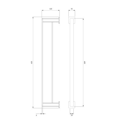 OMNIRES NL80226CR - Handdukshängare för vägg NELSON 62 cm skinande krom