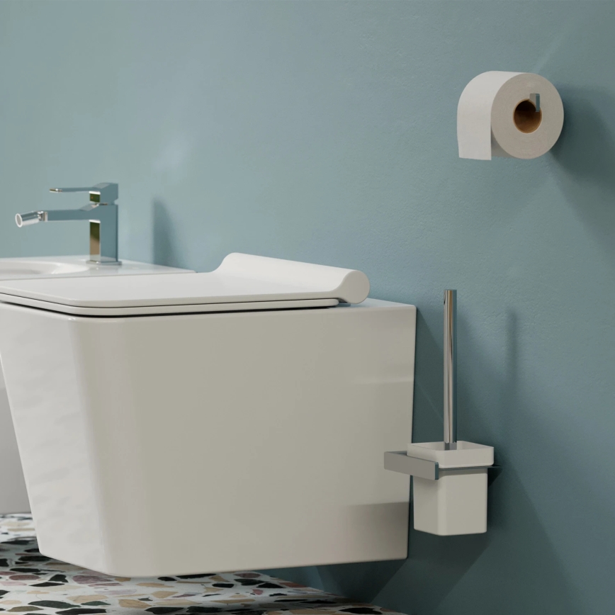 OMNIRES NL80620CR - Toaletborste med vägghängare NELSON skinande krom