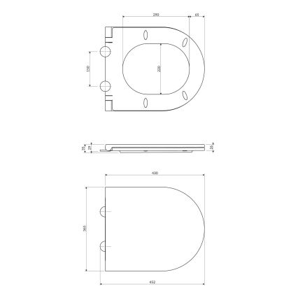 OMNIRES OTTAWASPDEBP - Toalettsits SoftClose OTTAWA duroplast/glansig vit