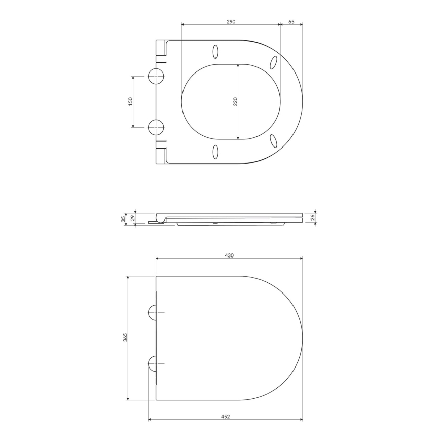 OMNIRES OTTAWASPDEBP - Toalettsits SoftClose OTTAWA duroplast/glansig vit