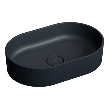 OMNIRES OVOUNBLV - Bänkskiva handfat OVO 55x36 cm dolomit/matt svart lava