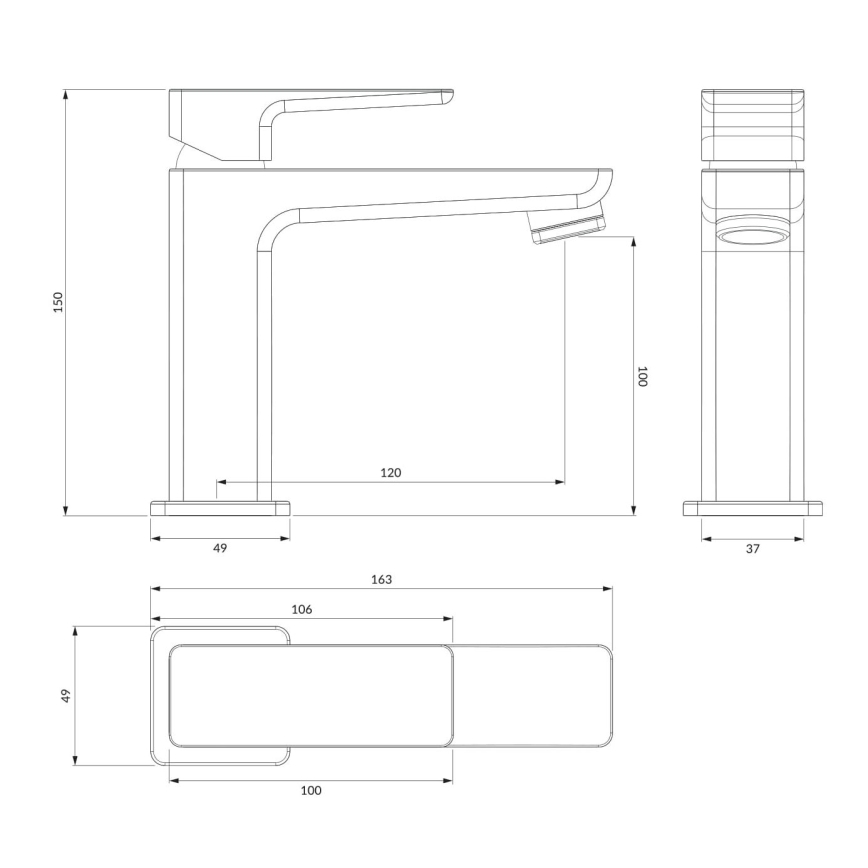 OMNIRES PM7410BL - Kran till handfat PARMA 15 cm matt svart