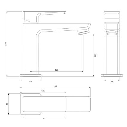 OMNIRES PM7410CR - Kran till handfat PARMA 15 cm skinande krom