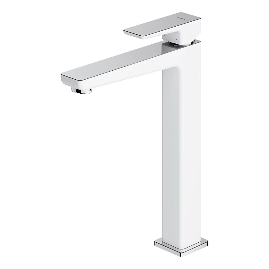OMNIRES PM7412CRB - Kran till handfat PARMA 27,3 cm skinande krom/vit