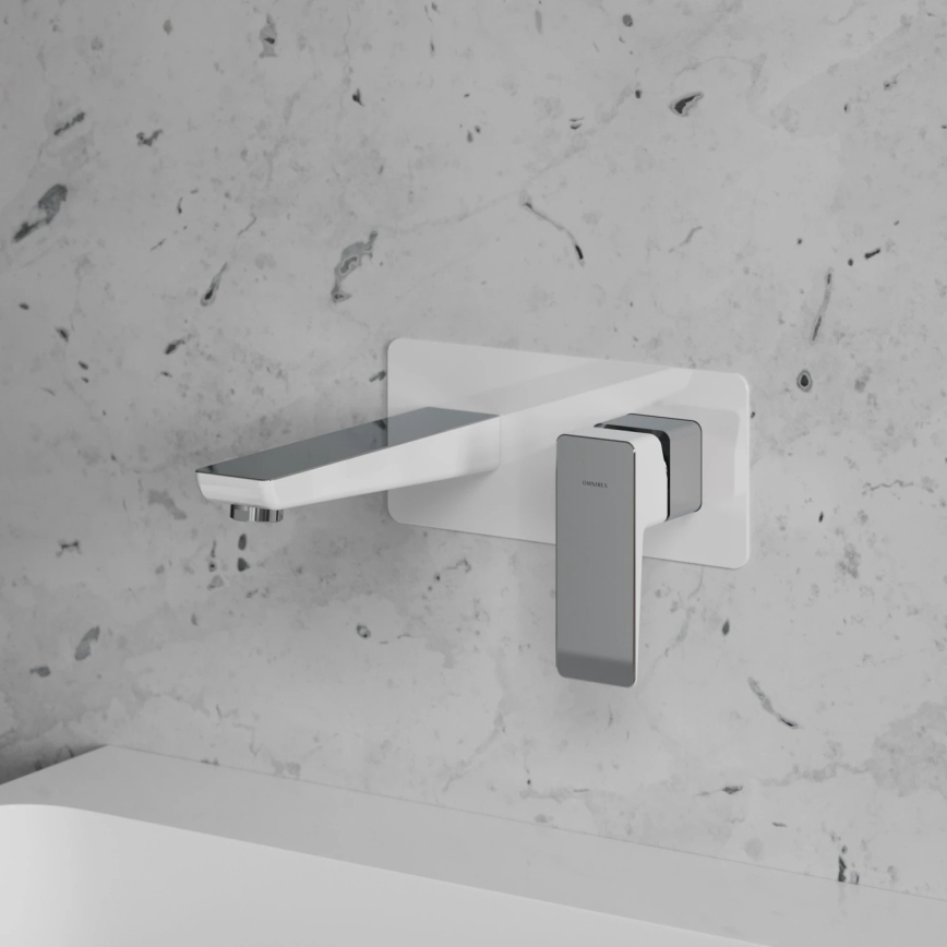 OMNIRES PM7415CRB - Tvättställsblandare för infällnad PARMA blank krom/vit