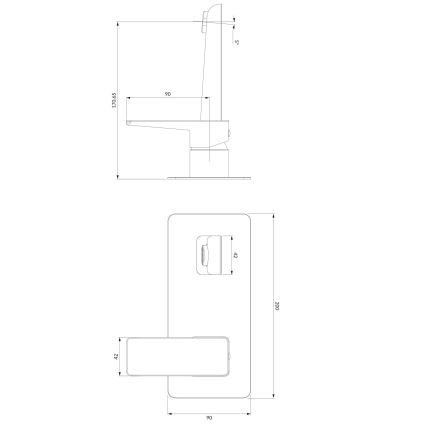 OMNIRES PM7415CRB - Tvättställsblandare för infällnad PARMA blank krom/vit