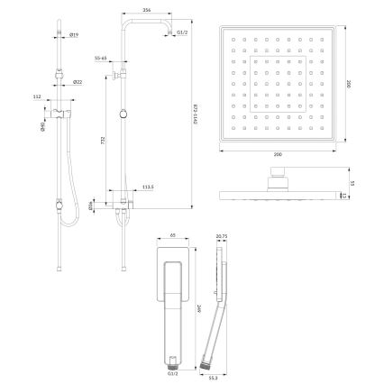 OMNIRES SYSJIMJIMCR - Dusch set JIMJIM skinande krom
