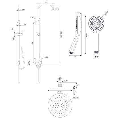 OMNIRES SYSYOSEMITELUXCR - Duschset YOSEMITE blank krom
