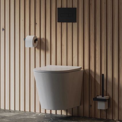 OMNIRES TAMPADEBP - Toalettsits SoftClose TAMPA duroplast/glänsande vit