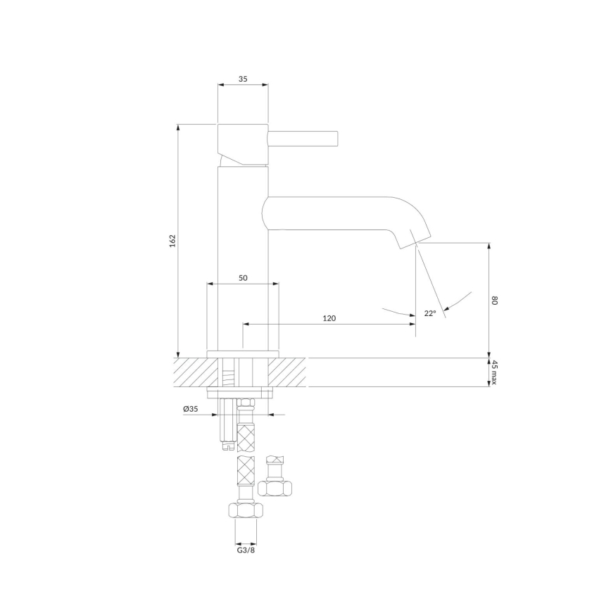 OMNIRES Y1210NCR - Kran till handfat Y 16,2 cm skinande krom