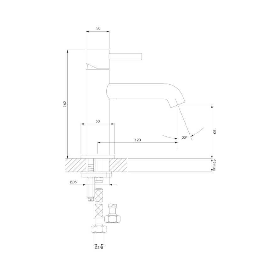 OMNIRES Y1210NNI - Kran till handfat Y 16,2 cm borstad nickel