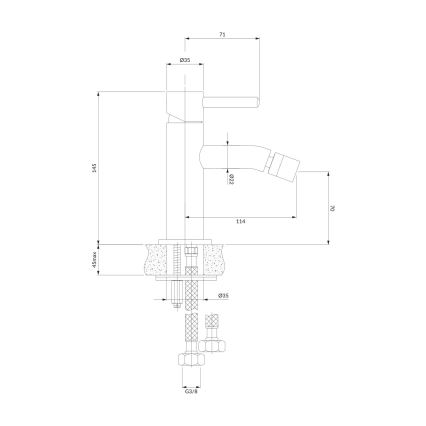 OMNIRES Y1220CR - Kran till bidé Y 14,5 cm skinande krom