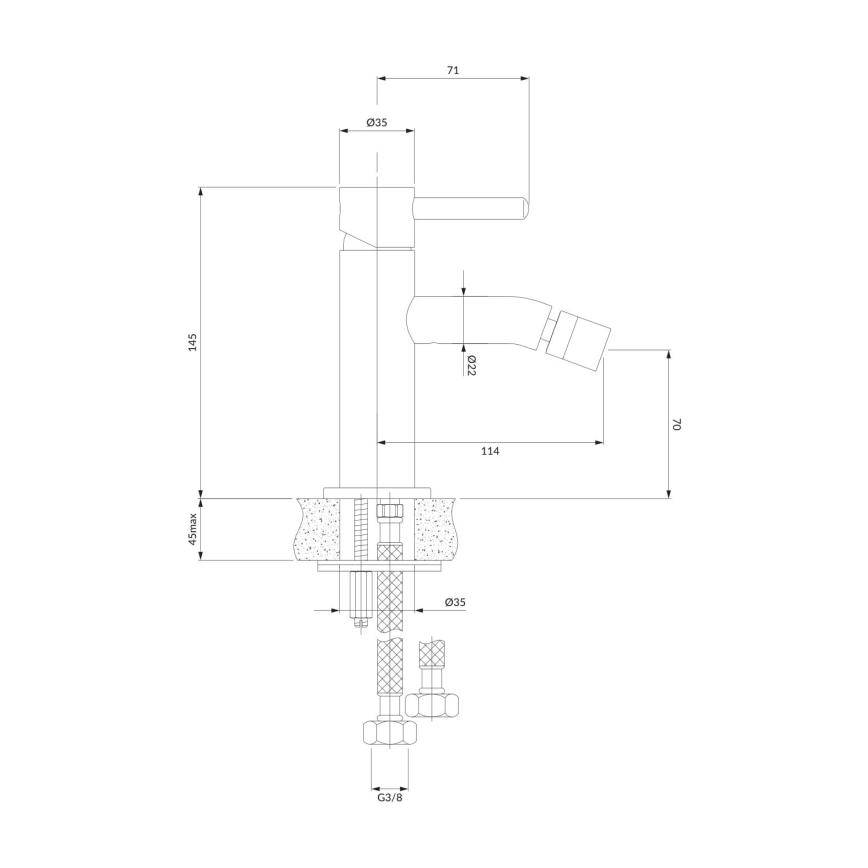 OMNIRES Y1220CR - Kran till bidé Y 14,5 cm skinande krom