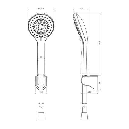 OMNIRES YOSEMITE-PBL - Dusch set YOSEMITE halv-matt svart