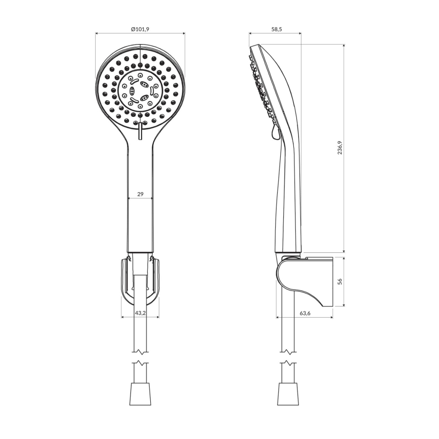 OMNIRES YOSEMITE-PBL - Dusch set YOSEMITE halv-matt svart
