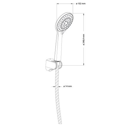 OMNIRES YOSEMITE-PCR - Dusch set YOSEMITE skinande krom