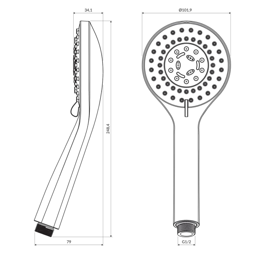 OMNIRES YOSEMITE-RBL - Handdusch YOSEMITE matt svart