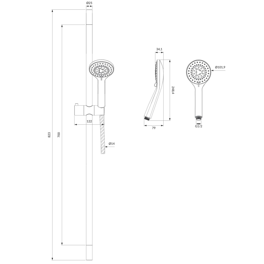 OMNIRES YOSEMITE-SBL - Dusch set YOSEMITE halv-matt svart