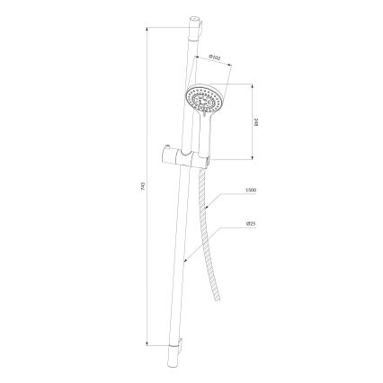 OMNIRES YOSEMITE-SCR - Dusch set YOSEMITE skinande krom