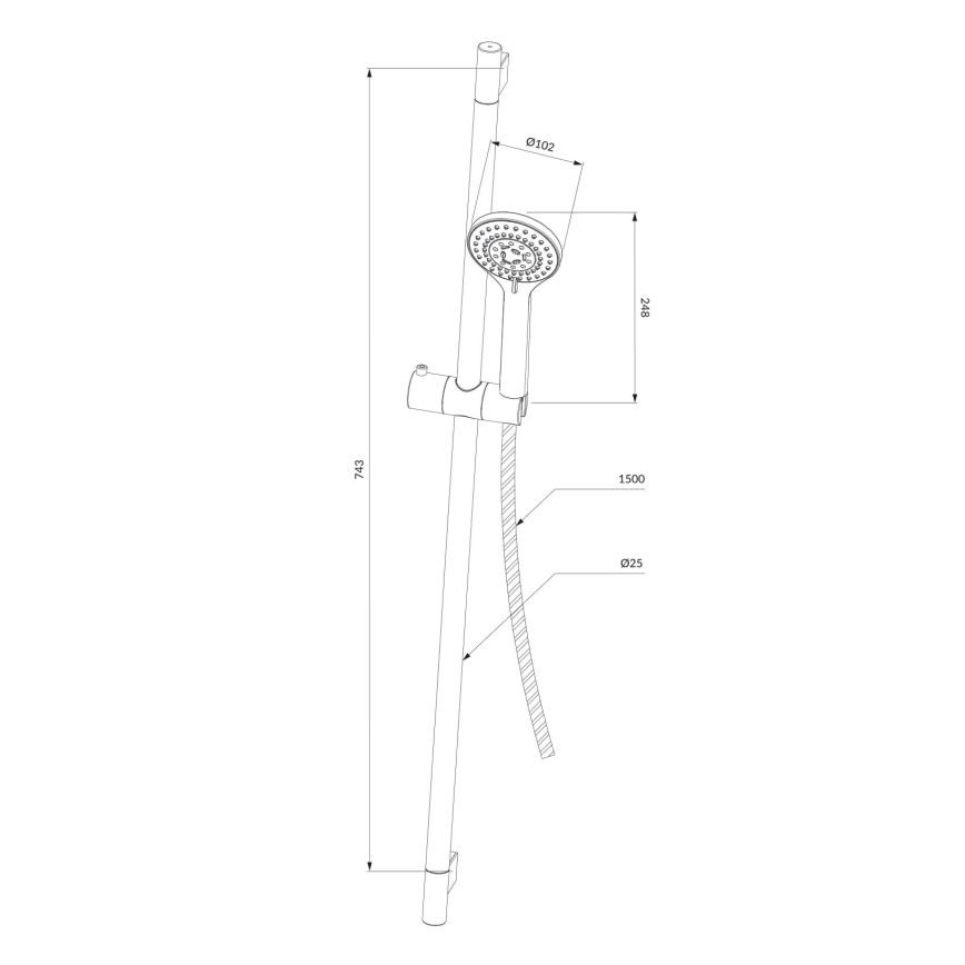 OMNIRES YOSEMITE-SCR - Dusch set YOSEMITE skinande krom