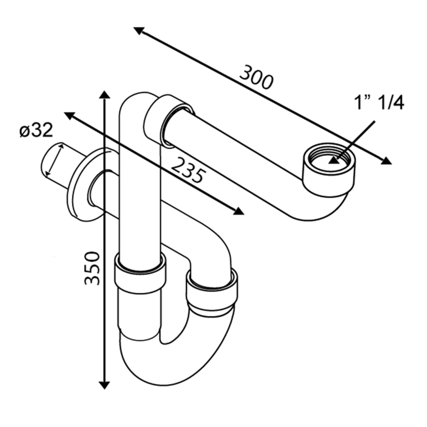 Omp tea - Sifon för tvättställ i blank krom