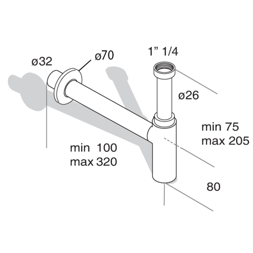 Omp tea - Tvättställssifon MINITOTI DN32 matt svart