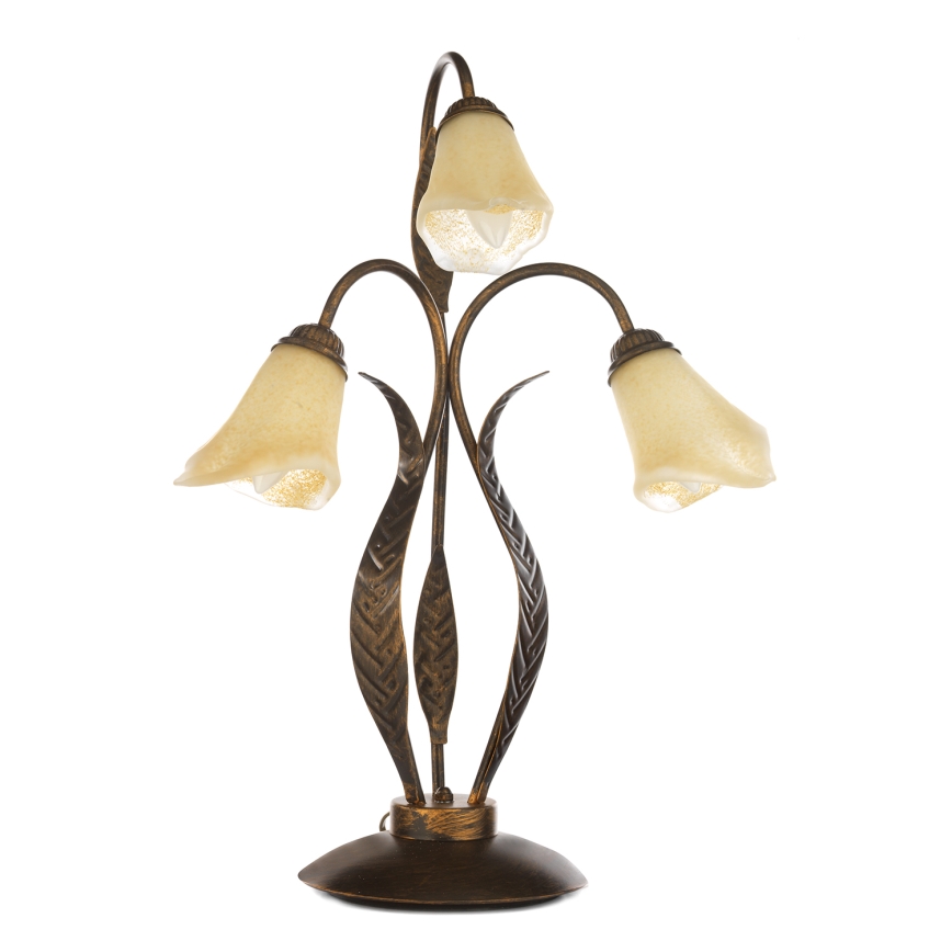 ONLI - Bordslampa ALGA 3xE14/6W/230V 61 cm brons