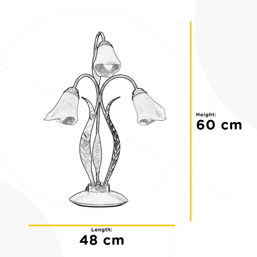 ONLI - Bordslampa ALGA 3xE14/6W/230V 61 cm brons