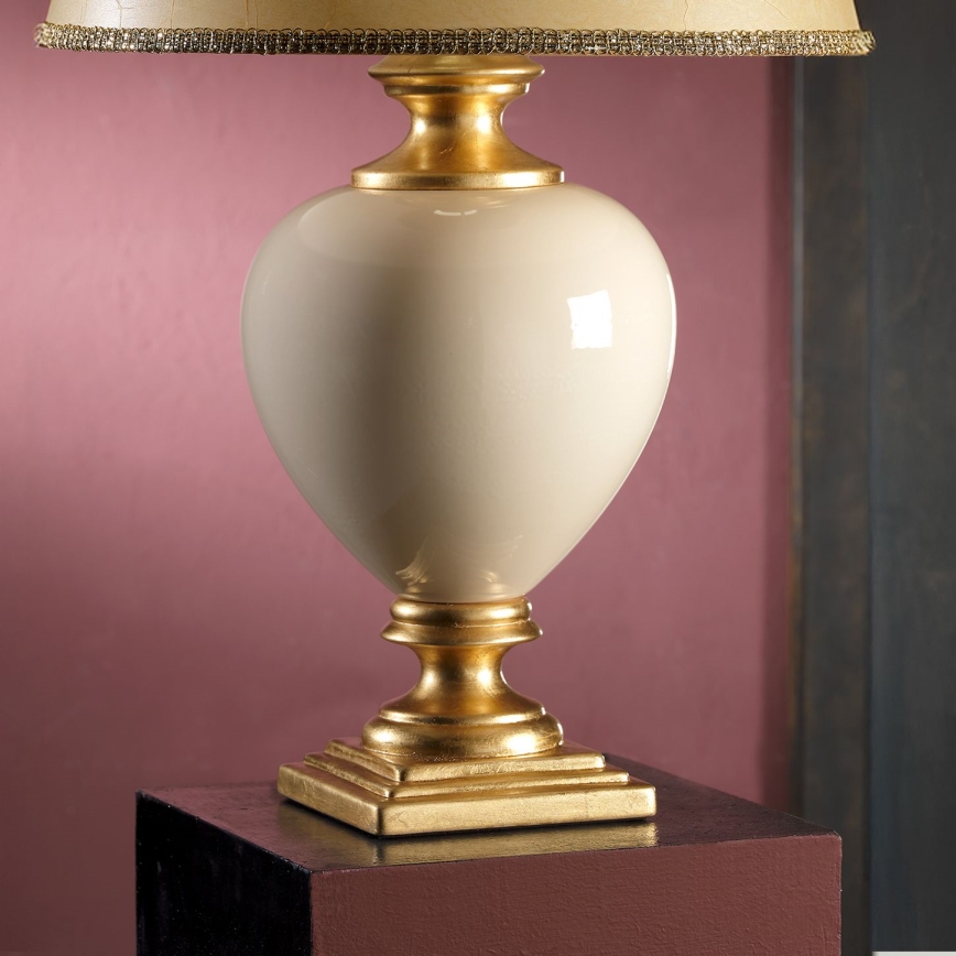 ONLI - Bordslampa AMADEUS 1xE27/15W/230V 72 cm beige/guld