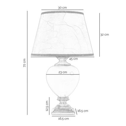 ONLI - Bordslampa AMADEUS 1xE27/15W/230V 72 cm svart/guld